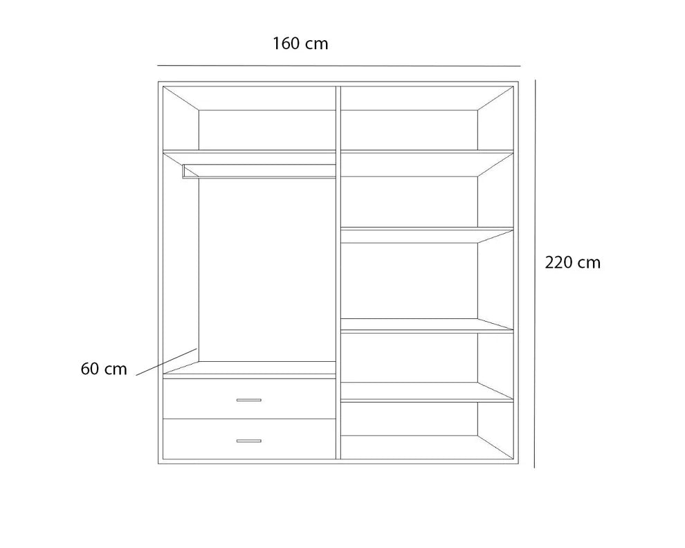 Wardrobe 220x160cm - AO1